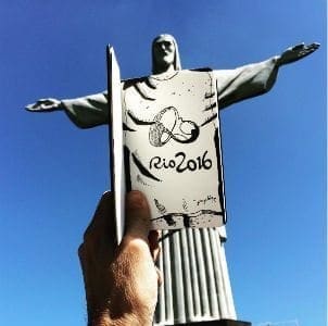 Christ the Redeemer in Olympic shirt