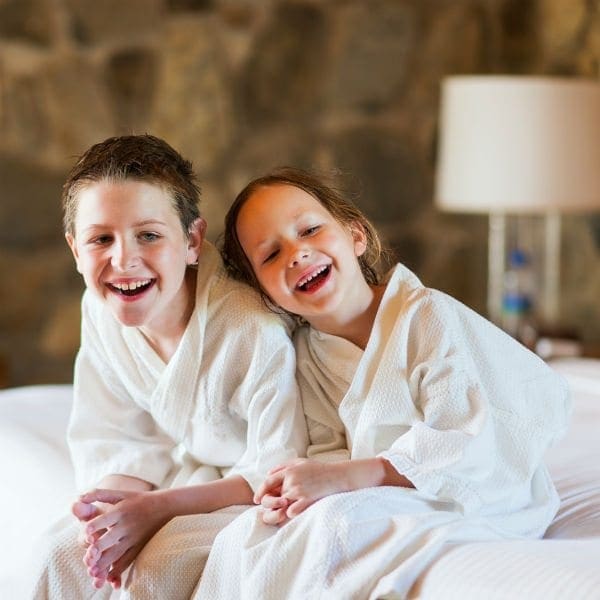 Kids bathrobe hotel