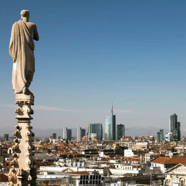 View of Milan from the rooftop of Milan's Cathedral