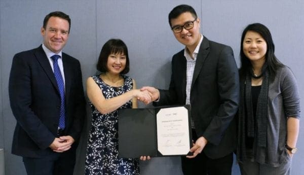 Christopher Harris, Kaplan SIngapore; May Soh, KHEA; Sam Lay CWT M&E; Xinling Yap CWT M&E