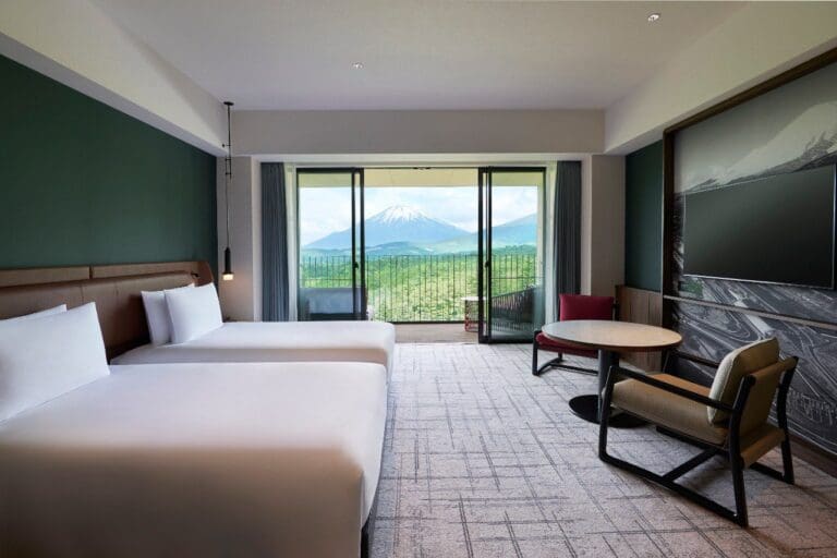 Guestroom with Mount Fuji views at Fuji Speedway Hotel